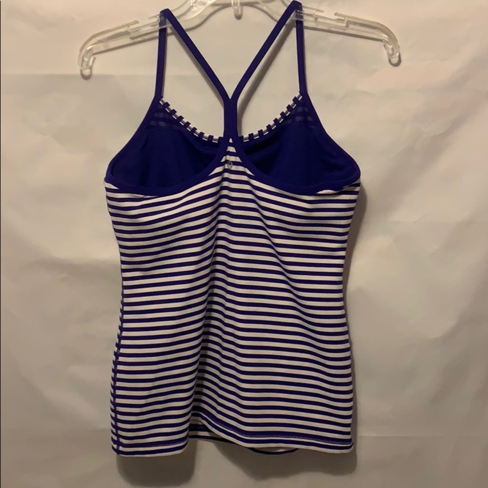Lululemon athletica sports tank top blue stripes - Picture 3 of 7